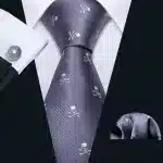 Classic Skull Crossbones Men's Handkerchief Set Necktie