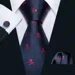 Classic Skull Crossbones Men's Handkerchief Set Necktie