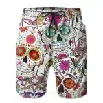 Colorful Calavera Sugar Skulls Day of the Dead Swim Trunks