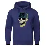 Cool Hipster Skull Cap Stop 28 Graphic Men's Hoodie