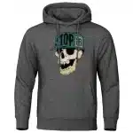 Cool Hipster Skull Cap Stop 28 Graphic Men's Hoodie