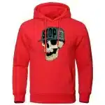 Cool Hipster Skull Cap Stop 28 Graphic Men's Hoodie