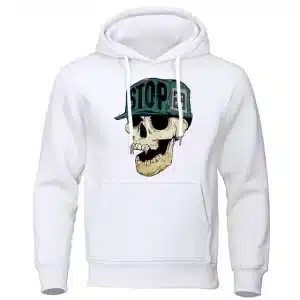 Cool Hipster Skull Cap Stop 28 Graphic Men's Hoodie