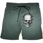 Cool Minimalist Headphones Smoking Skull Men’s Shorts