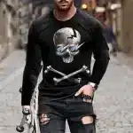 Cracked Skull Lightning Glasses Men’s Long Sleeve T-Shirt