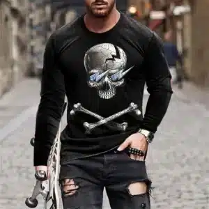 Cracked Skull Lightning Glasses Men’s Long Sleeve T-Shirt