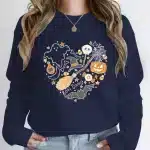 Cute Halloween Pumpkin Skull Icons Women's Sweatshirt