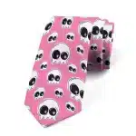 Cute Pink Cartoon Doodle Skull Icon Pattern Tie