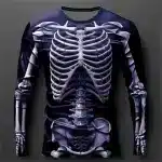 Dark 3D Skeleton Ribcage Gothic Men’s Long Sleeve T-Shirt