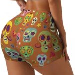 Day of the Dead Mexican Sugar Skulls Women’s Yoga Shorts