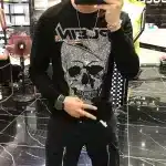 Dazzling Crystal Skull Bling Graphic Men’s Sweatshirt