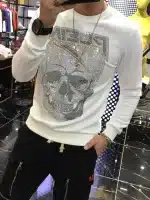 Dazzling Crystal Skull Bling Graphic Men’s Sweatshirt