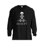 Deadlift Skeleton Workout Graphic Men’s Long Sleeve T-Shirt