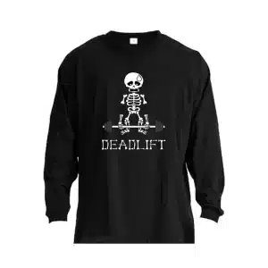 Deadlift Skeleton Workout Graphic Men’s Long Sleeve T-Shirt