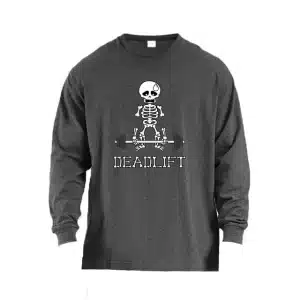 Deadlift Skeleton Workout Graphic Men’s Long Sleeve T-Shirt