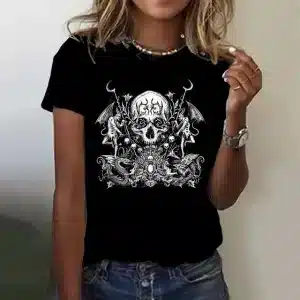 Demonic Skull Mystic Winged Creatures Cult Women's T-Shirt