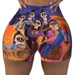 Disney Movie Coco Skeleton Family Women’s Yoga Shorts