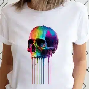 Dripping Rainbow Skull Logo Art Women's T-Shirt