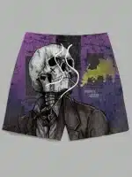 Dripping in Apathy Skeleton Purple Graffiti Swim Trunks