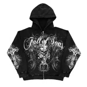 Fall of Sons Tribal Skull Cross Women's Zip-Up Hoodie