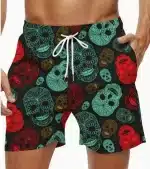 Festive Sugar Skull Smiling Graphic Pattern Men’s Shorts