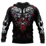 Fiery Skull Tribal Inferno Gothic Flame Men’s Hoodie