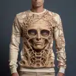 Flesh Root Skull Abstract Skeleton Graphic Men’s Sweatshirt