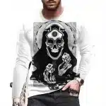 Fortune Teller Skeleton Dice Gothic Men’s Long Sleeve T-Shirt