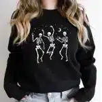 Funny Dancing Skeleton Moonlight Women's Sweatshirt