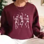 Funny Dancing Skeleton Moonlight Women's Sweatshirt