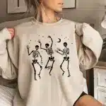 Funny Dancing Skeleton Moonlight Women's Sweatshirt