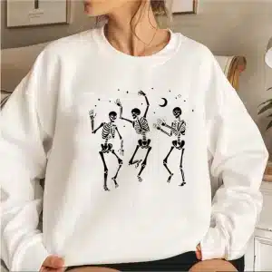 Funny Dancing Skeleton Moonlight Women's Sweatshirt