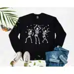 Funny Dancing Skeleton Starry Night Women's Sweatshirt