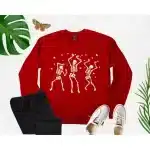 Funny Dancing Skeleton Starry Night Women's Sweatshirt