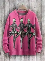 Funny Dancing Trio Skeletons Graphic Women's Sweatshirt