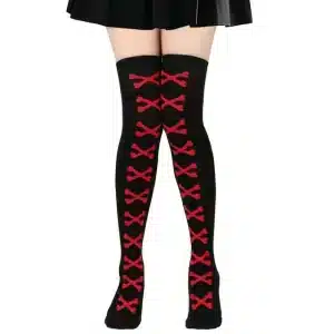 Gothic Crossed Bones Skeleton Black Women’s Stockings