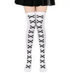 Gothic Crossed Bones Skeleton Black Women’s Stockings