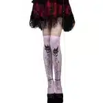 Gothic Flaming Skull Floral Pattern Women’s Stockings