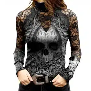 Women's Skull & Skeleton Long Sleeve T-Shirts