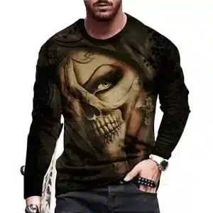 Gothic Lady Sugar Skull Tattoo Men’s Long Sleeve T-Shirt