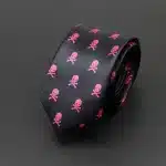 Gothic Pink Skull Crossbones Pattern Formal Black Tie