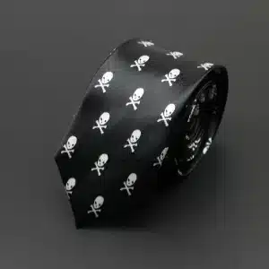 Gothic Pink Skull Crossbones Pattern Formal Black Tie