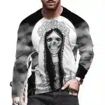 Gothic Skeleton Bride Floral Mist Men’s Long Sleeve T-Shirt