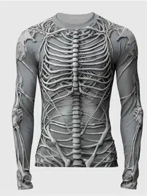 Gothic Skeleton Nerve System Print Men’s Long Sleeve T-Shirt