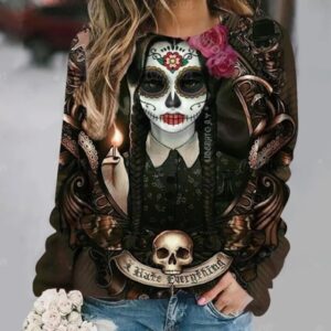 Gothic Sugar Skull I Hate Everything Women's Sweatshirt