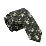 Grayscale Etched Effect Haunted Skulls Horror Necktie