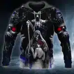 Grim Reaper Skeleton Bride Gothic Skull Horror Men’s Hoodie