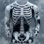 Grunge Skeleton Cracked Skull Men’s Long Sleeve T-Shirt