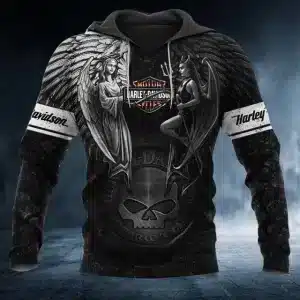 Harley-Davidson Angel and Devil Winged Skull Men’s Hoodie