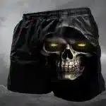 Haunted Hooded Reaper Skull Horror Swim Trunks